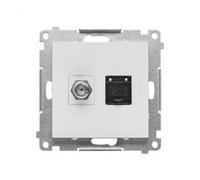 Presa antenna tipo F" + RJ45 cat.6 Simon 55 TASFRJ45.01/114