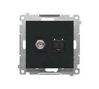 Presa antenna tipo F" + RJ45 cat.6 Simon 55 TASFRJ45.01/149