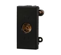Presa antenna TV, Moduli neri, nero, Compatibile Con BTicino Axolute, antenna, ethernet, TV, antenna, USB, schuko, Per Placche originali e compatibili
