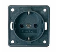 Presa Berker Schuko completa di Cornice Coperchio Colore Grigio Scuro Camper CBE
