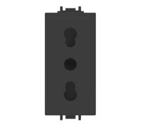 PRESA BIPASSO 10A 16A P11/17 NERO VP42 COMPATIBILE VIMAR PLANA VP42-MN-ECO27205 ECOVA