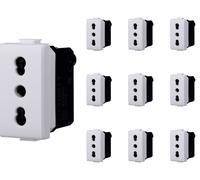 PRESA BIPASSO BIANCO 10 PCS COMPATIBILE BTICINO MATIX ELETTRICITÀ ACCESSORI CASA