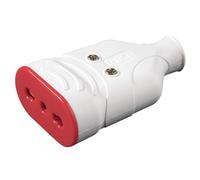 Presa bipasso bivalente 10A 16A 220V 230V, per spina piccola e grande, standard italiano, bianco, professionale, in gomma antischiacciamento, ideale per cavi di alimentazione e prolunghe