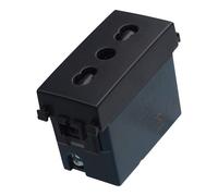 Presa bipasso bivalente 16A nera compatibile anche con Vimar Arké