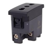 Presa Bipasso Bivalente 2P+T 10/16A, Compatibile Con Bticino Living, Compatibile Con Vimar Plana (1 Pezzo, Nero)