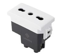 Presa Bipasso Bivalente 2P+T 10/16A, Compatibile Con Bticino Living, Compatibile Con Vimar Plana (1 Pezzo, Bianco)