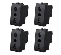 Presa Bipasso Bivalente 2P+T 10/16A, Compatibile Con Bticino Living Light (4 Pezzi, Nero)