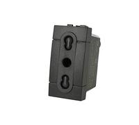 Presa Bipasso Bivalente 2P+T 10/16A, Compatibile Con Bticino Living Light (Nero)