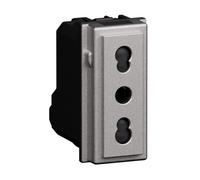 Presa Bipasso Bticino Living Now 2P+T 10/16A steel KS4180