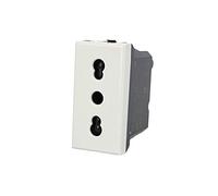 Presa Bipasso Compatibile con Bticino Axolute, 2P+T 10/16A (Bianco)