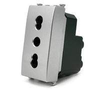 PRESA BIPASSO GRIGIO SERIE GEM COMPATIBILE PLANA MAPT2PR-MAP618A MAPAM