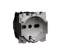 Presa Schuko Bticino Living Now P40 10/16A 2P+T steel KS4140A16