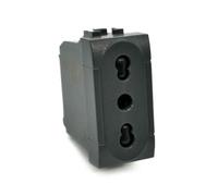 PRESA BIVALENTE (16A-250V) ART 2P NERO - CONFEZIONE 10PZ - MOD. 818N - COMPATIBI