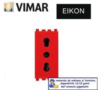 PRESA BIVALENTE 16A VIMAR EIKON 20203.R ROSSO.