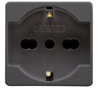 Presa bivalente Gewiss Top System 16 A 250V nera Nero