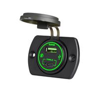 Presa Caricabatterie Auto 66W per pd .0 Doppia con LED per Moto 12V 24V