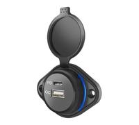 Presa caricabatterie da auto, 24 V/12 V, porte PD tipo C, adattatore QC 3.0 a ricarica rapida, copertura impermeabile con indicatore blu, accessorio di alimentazione USB per barche e