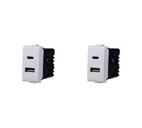 Presa Caricatore doppia USB 2IN1 Type-A + Type-C compatibile Bticino Matix 5Vdc 3.1A colore bianco
