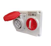 Presa CEE industriale interbloccato 3P + T 32A 400V 6H IP44 con interruttore AC