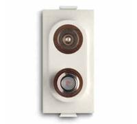 Presa Coassiale passante 1 modulo serie Chiara - bianca, per TV/antenna