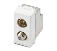 Presa coassiale TV/SAT Master IEC Maschio Femmina 1M Bianco 21277-7