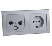 Presa combinata DELPHI e presa antenna argento