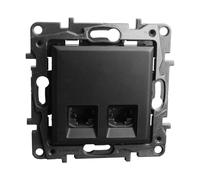 Presa computer 2xRJ45 CAT5e FTP nero Niloe Step 2410
