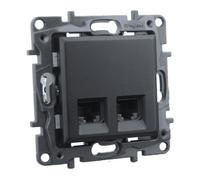 Presa computer 2xRJ45 CAT5e nero Niloe Step 2472