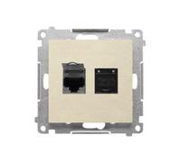 Presa computer doppia RJ45 categoria Simon 55 T62E.01/144