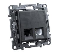 Presa computer RJ45 + presa telefonica RJ11 nero Niloe Step 2359