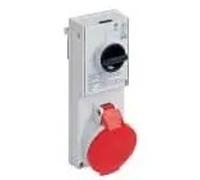 Presa con interruttore di blocco, serie bk, 3 poli + pe, 6 h (rosso), 32 a, 380