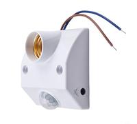 Presa con sensore di movimento PIR per lampadina E27, portalampada a infrarossi con interruttore automatico della luce, angolo di rilevamento di 120°, raggio di rilevamento 3-8 m