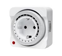 Presa con Timer Meccanico per Illuminazione Stagionale, Controllo Analogico 24 Ore su 24 con 96 Programmi di Accensione/Spegnimento, Spina UE