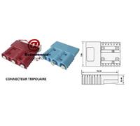 Presa Connettore Blu 48V Tripolare BT Batteria Caricabatterie Carrello Camion