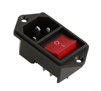 Presa connettore IEC con interruttore rosso e fusibile, progettato per esigenze elettriche 10A 250V