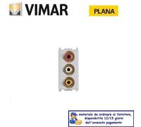Presa con 3 connettori RCA, morsetti a vite Vimar plana silver 14335.SL