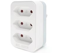 Presa convertitore tedesco diritta che converte 1 presa in 3. Perfetto per case e uffici, con capacità di 10 A, consente di collegare in modo pratico e sicuro più dispositivi.