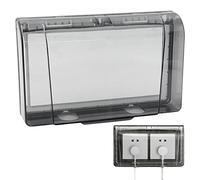 Presa Coperchio Interruttore Coperture Spina - 86 Delle Prese Scatola A Scatto Impermeabile Parete Presa, 2 Vie, Per Bagno, Casa, Esterno, Nero Trasparente, 20 X 12,4 X 4,5 Cm