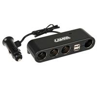 Presa Corrente Quadrupla con USB 12/24V. Cavo da 60cm. per Auto Camper - C39024