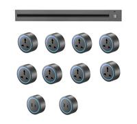 Presa da binario, scheda di cablaggio con guida di scorrimento di alimentazione a parete da 8000 W + adattatore da 2500 W, adatta per ufficio cucina,Grey-120CM