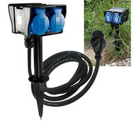 Presa da giardino, 4 volte con picchetto di terra 250V/16A IP44