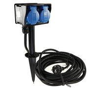 Presa da giardino con picchetto di terra, 2 volte, 10m di cavo