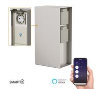 Presa da giardino POMI per esterni IP44 Smart Home WLAN Alexa 3 vie