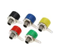 Presa da incasso a banana da 4 mm, punta di prova, morsetto, dado, spina, presa (rosso, 5 pezzi)