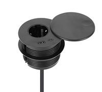 Presa da incasso con coperchio, presa da tavolo con 1 Schuko e 1 connettore USB-A e 1 connettore USB-C e cavo di alimentazione da 1,5 m, prese per foro da tavolo da 80 mm