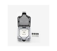 Presa da muro impermeabile con coperchio, con 2 porte USB Grey