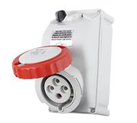 Presa da parete industriale Fanton 3P+T 32A 400V IP67 rosso 73364
