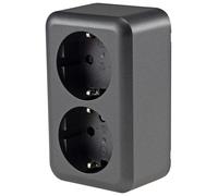 Presa da parete Presa doppia 2 vie serie Fasko antracite