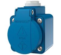 Presa da parete Schuko®, 230 V, 16 A, IP44, blu, morsetto a vite. Mennekes