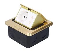 Presa da Pavimento a Comparsa, Presa Elettrica da Pavimento in Ottone Impermeabile con 2 Porte per Camera da Letto, Soggiorno, Cucina AC250V UE 16A